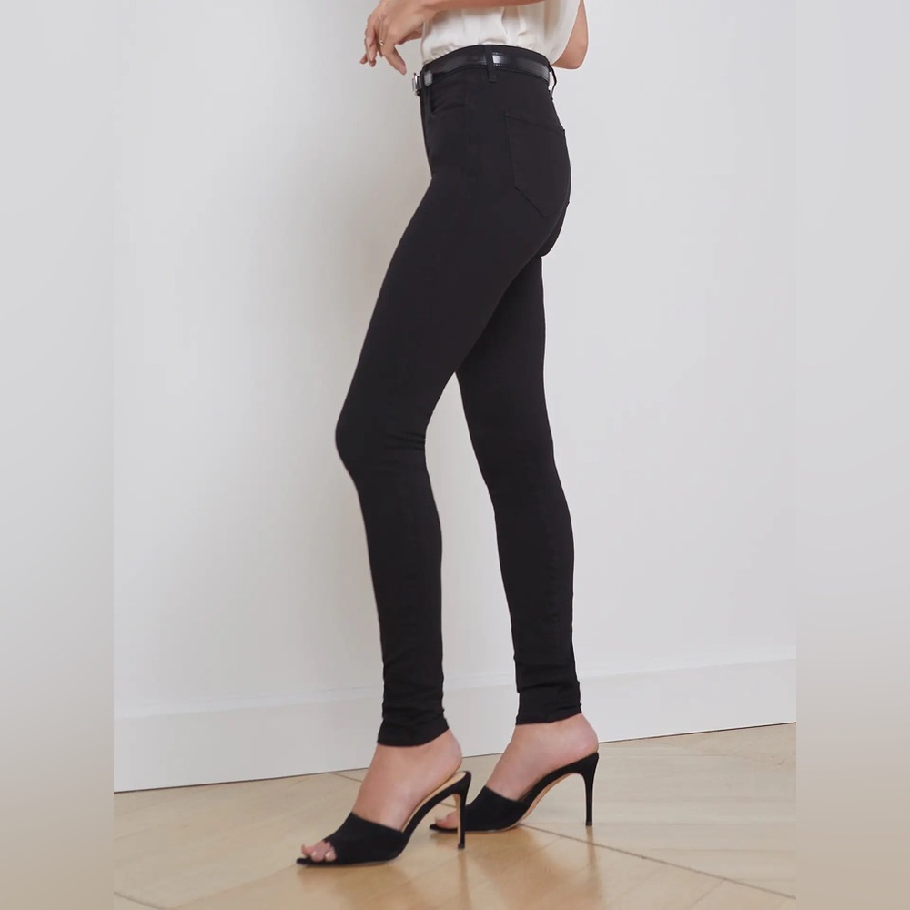 L’AGENCE Women’s Marguerite Skinny High Rise Jeans Black Noir EUC Size 30